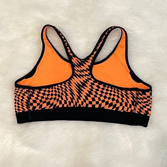 Nike Pro Dri-fit Orange Checkered Racer Back Sports Bra - Picture 2 of 2